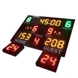 Εσωτερικός χρήσης πίνακας βαθμολογίας καλαθοσφαίρισης γυμναστικής ψηφιακός με το 24 πυροβοληθε'ν δευτερόλεπτα ρολόι