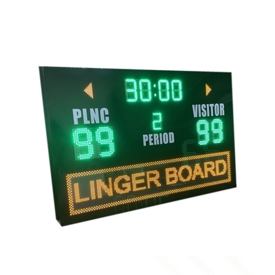 Οδηγημένος ηλεκτρονικός πίνακας βαθμολογίας ποδοσφαίρου ποδοσφαίρου με το κινούμενο σημάδι διαφημίσεων