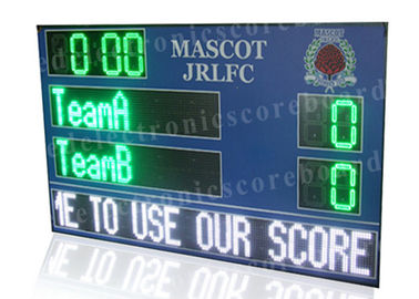 Πολυ - πίνακας βαθμολογίας πινάκων αθλητικού ψηφιακός αποτελέσματος και ποδοσφαίρου των ηλεκτρονικών οδηγήσεων στο πράσινο χρώμα