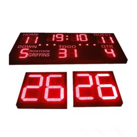 Χωριστός πίνακας βαθμολογίας γηπέδου ποδοσφαίρου πλαισίων με την πυροβοληθείσα UV προστασία προσώπου ρολογιών μπροστινή