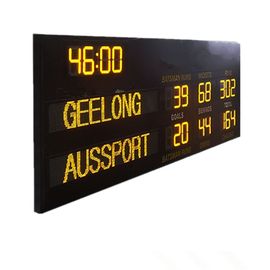 Υπαίθριος οδηγημένος ηλεκτρονικός πίνακας βαθμολογίας AFL με τη χρονική λειτουργία στο κίτρινο χρώμα
