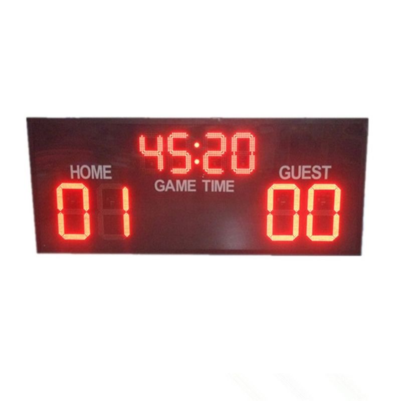 Ο ηλεκτρονικός πίνακας βαθμολογίας ποδοσφαίρου κόκκινου χρώματος στεγανοποιεί 16» ίντσα για εμπορικό